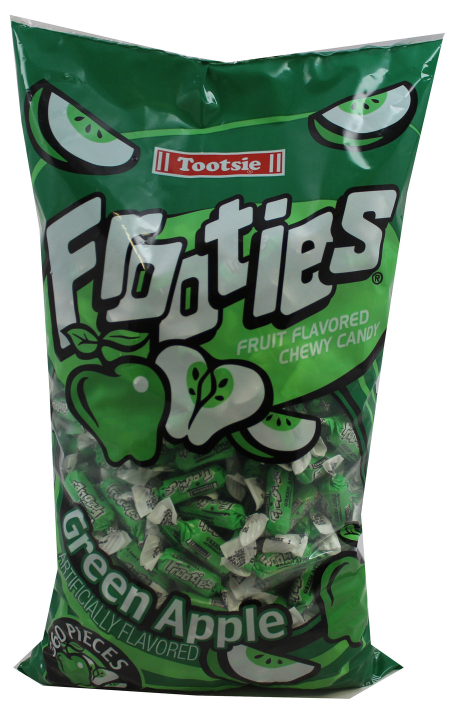 tootsie frooties bag (360 piece) green apple, 38.84 oz, made in the USA