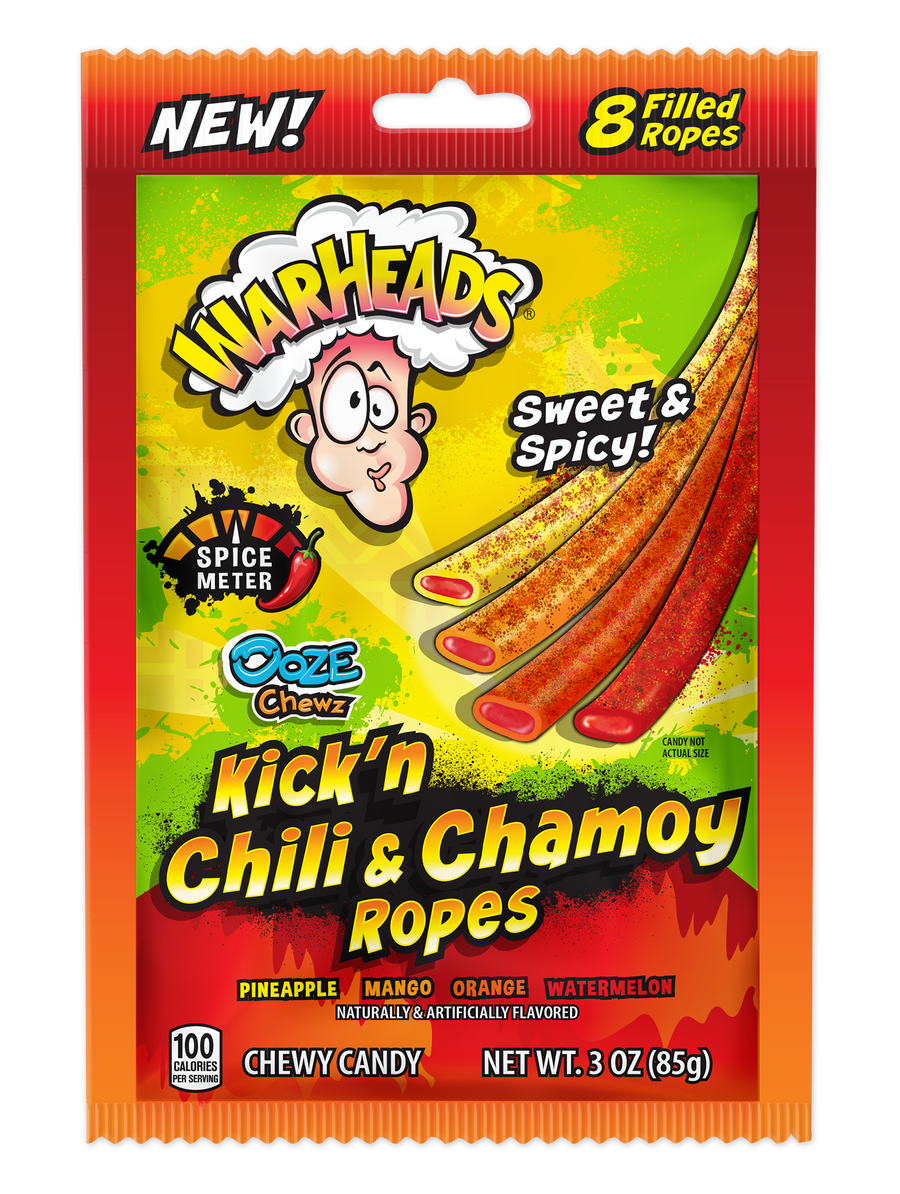 Warheads Kick'n Chili & Chamoy Ropes, 3 oz (85 g), made in Mexico