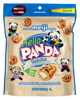 Meiji Hello Panda Vanilla biscuits, 7 oz share pouch, made in USA