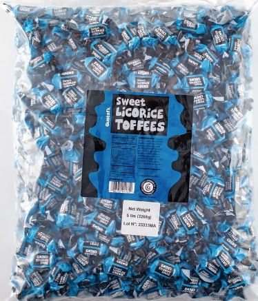 Gustaf's Sweet Licorice Toffees, 5 lb (2.27 kg) bag, made in Netherlands
