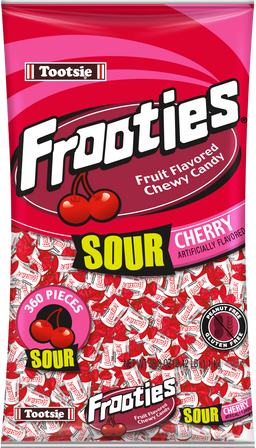 tootsie frooties bag (360 piece) sour cherry, 38.8 oz, made in the USA