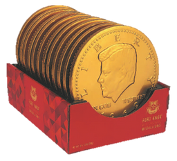 Fort Knox Gold Coins Mega Mediallions, case of 12, made in Netherlands