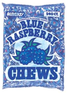 Albert's Fruit Chews Blue Raspberry, 240-count bag, made in Brazil
