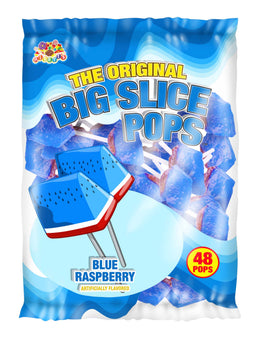 Albert's Bag Big Slice Pops Blue Raspberry, 0.26 oz (7 G), made in Mexico