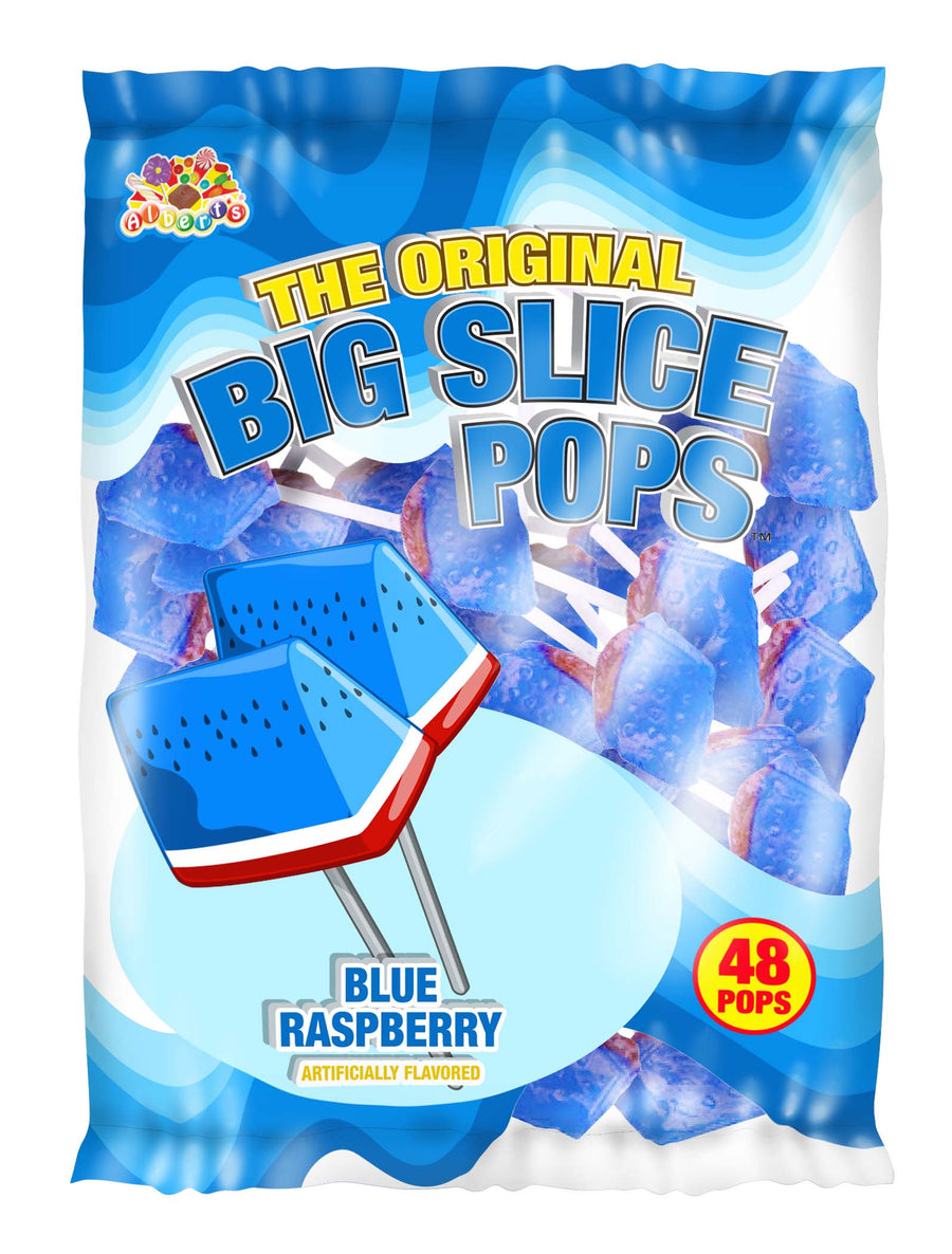 Albert's Bag Big Slice Pops Blue Raspberry, 0.26 oz (7 G), made in Mexico