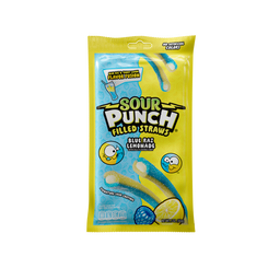 Sour Punch Filled Straws Blue Raz Lemon, 5 oz (142 G), made in USA