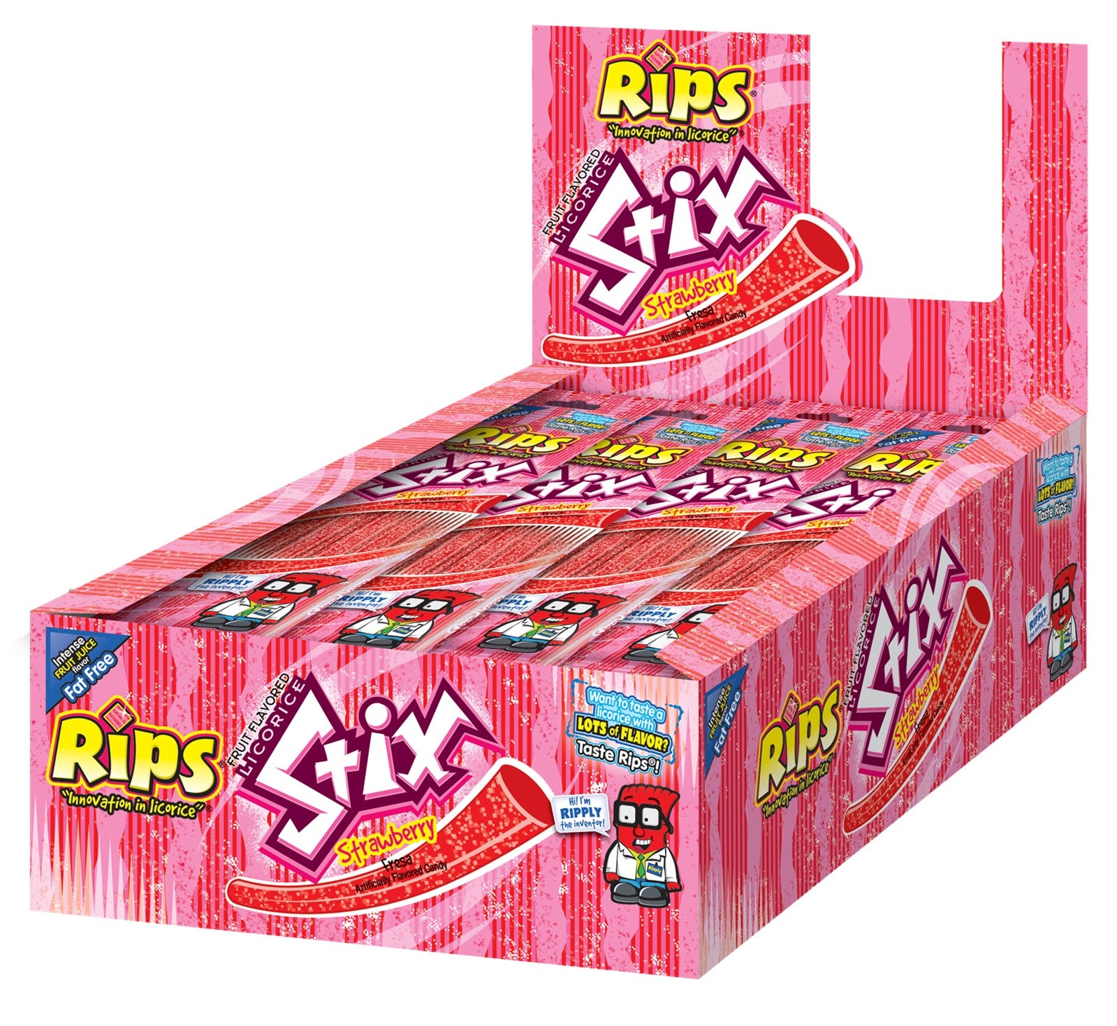 Rips Stix Strawberry, 1.76 oz (50 g), made in Thailand