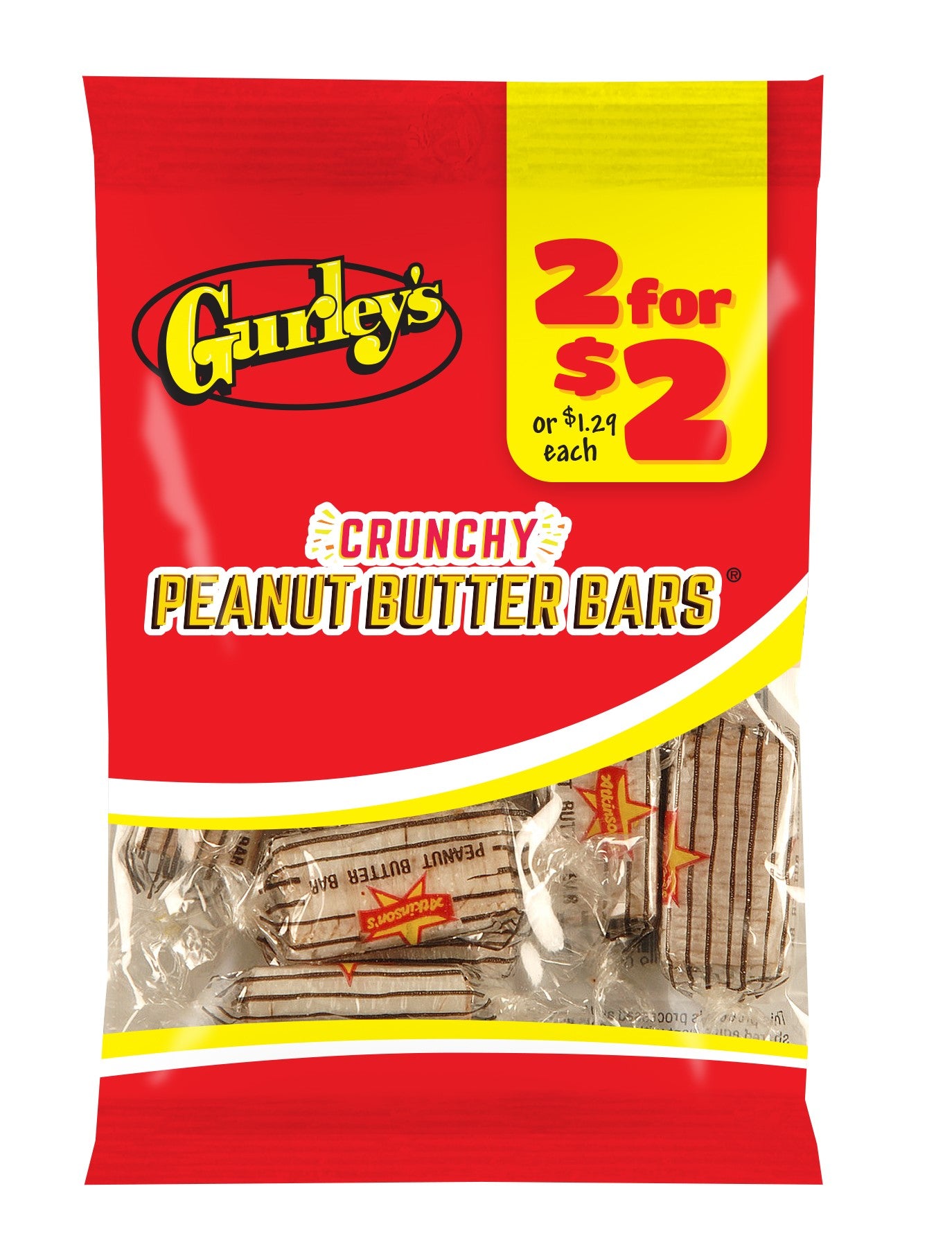 Gurley's Peanut Butter Bars, 1.75 oz (50 g), made in USA