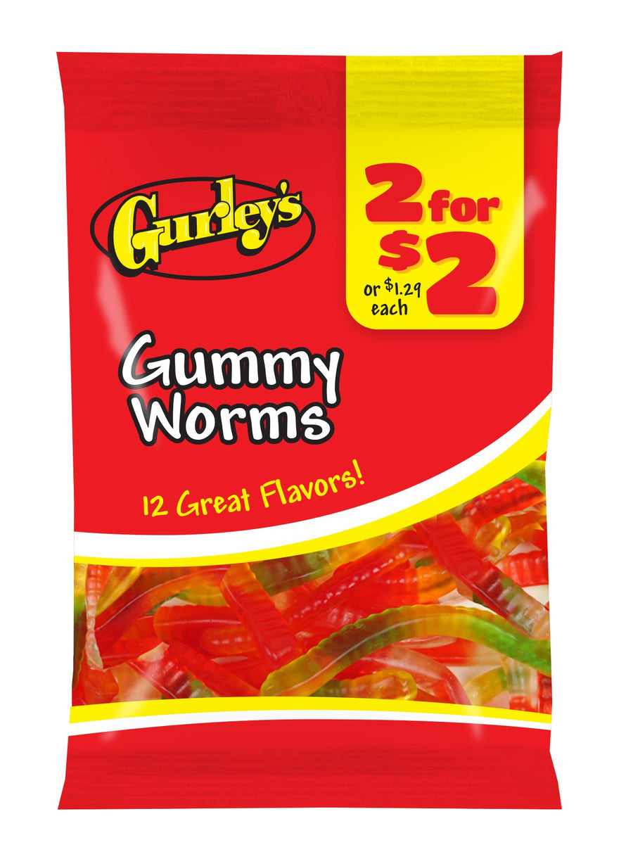 Gurley's Gummy Worms, 2.5 oz (71 g), made in USA