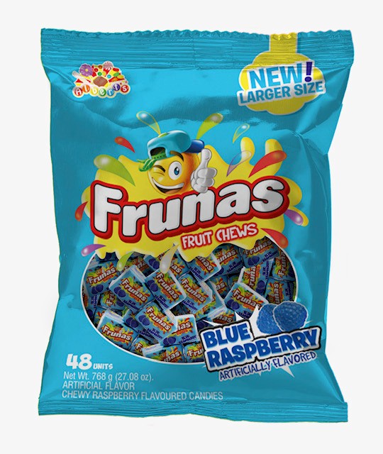 Albert's Frunas Blue Raspberry fruit chews, 48-count 27.08 oz bag, Colombia