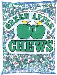 Albert's Fruit Chews Apple, 240-count bag, made in Brazil