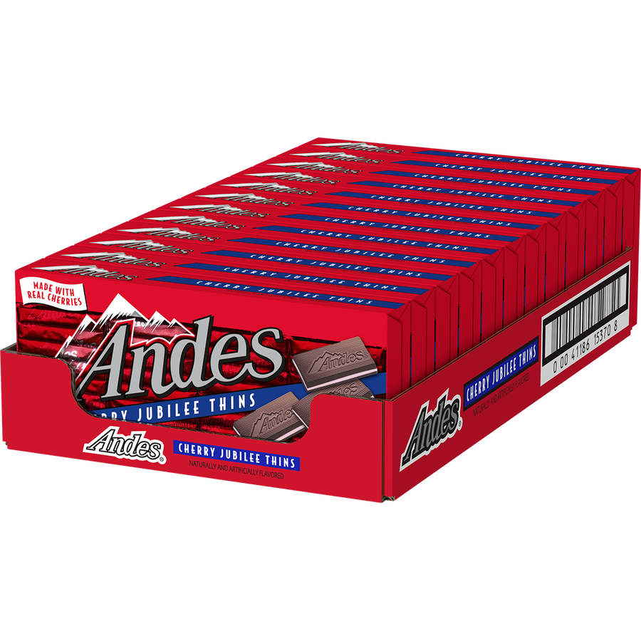 Andes Cherry Jubilee Tray and Cover Box chocolate mints, 4.67 oz, made in USA