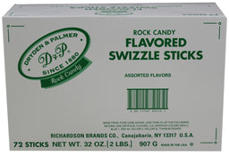 Rose's assorted unwrapped rock candy sticks, 5.75 in 0.35 oz, made in USA