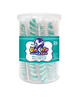 Adams & Brooks Mini Unicorn bubble gum jars, Turquoise, 10 oz box, Mexico