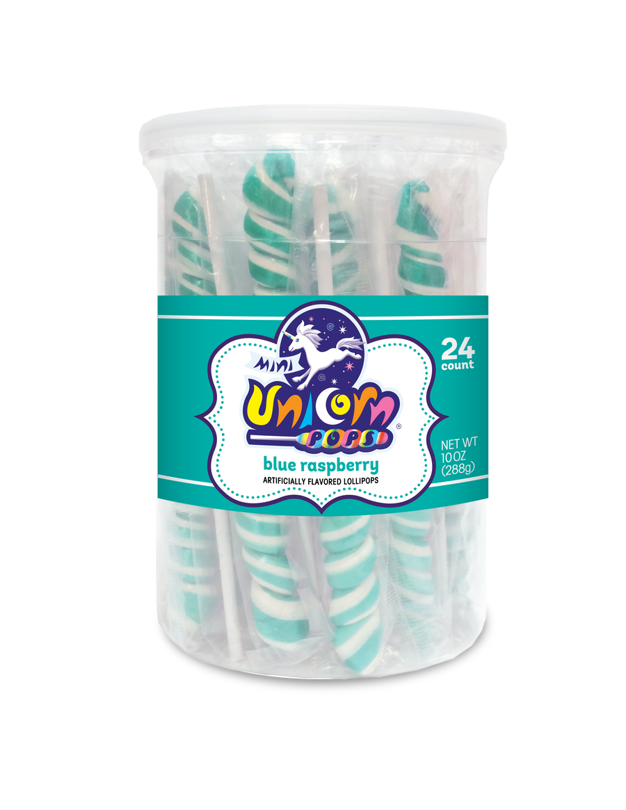 Adams & Brooks Mini Unicorn bubble gum jars, Turquoise, 10 oz box, Mexico