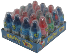 Bazooka Baby Bottle Pop W/Message Asstd . novelty candy, 0.85 oz, made in Taiwan