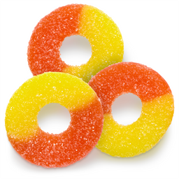 Albanese gummi peach rings bulk candy, 4.5 lb bag, made in USA