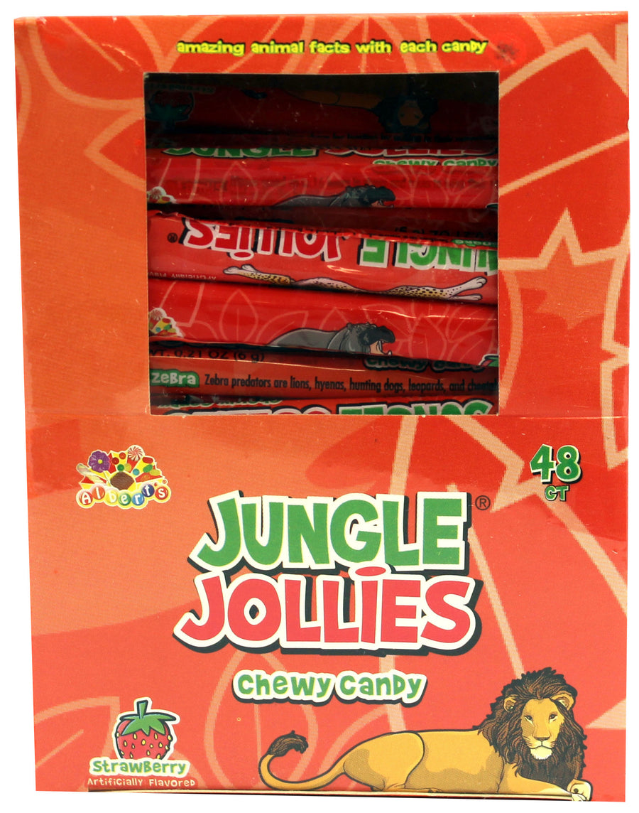 Albert's Jungle Jollies Strawberry, 0.28 oz chewy candy, made in Colombia