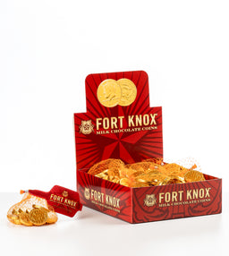 Fort Knox Milk Chocolate Gold Coins, case of 96, made in Netherlands
