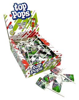 Dorval Top Pops watermelon flat lollipops, 0.35 oz, made in Mexico