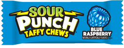 Sour Punch Chews Blue Raspberry bulk candy, 3 lb bag, made in Mexico