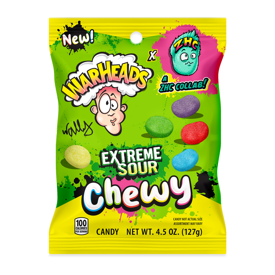 Warheads Extreme Sour Chewy, 4.5 oz (128 g), made in USA