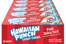 Hawaiian Punch Chews Bar, Fruit Juicy Red, 0.8 oz fruit chew, made in USA