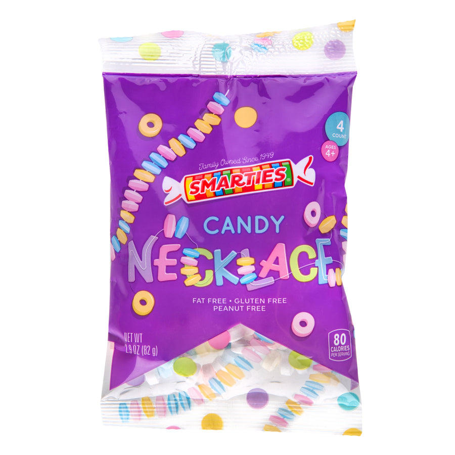 Smarties candy necklace peg bag, 2.9 oz, made in USA
