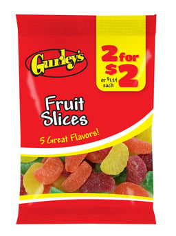 Gurleys Candy Line Fruit Slices, case of 12, made in United States