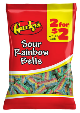 Gurley's Sour Rainbow Belts /, 2 oz (57 g), made in USA