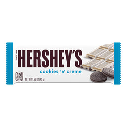 Hershey's Cookies 'n' Creme Standard Bar, 1.55 oz (44 g), made in USA