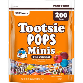 tootsie roll pop minis 200 pops, 36 oz, made in the USA