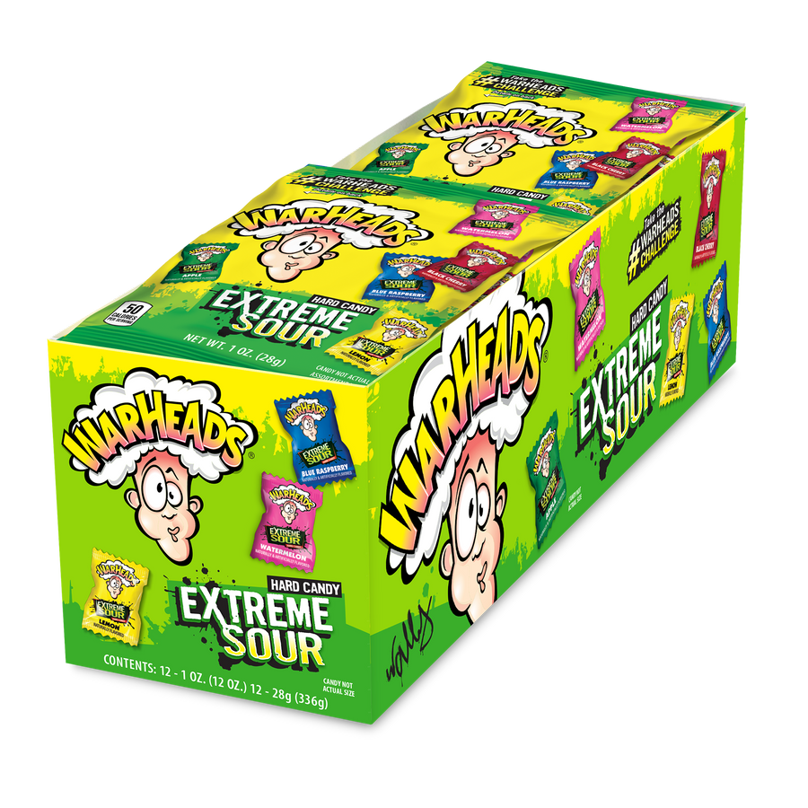 Warheads Extreme Sour Candy 1oz15/, 1 oz (28 g), made in Mexico