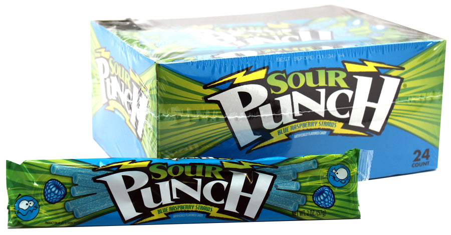 Sour Punch Blue Raspberry Tray, 2.00 oz (57 G), made in USA