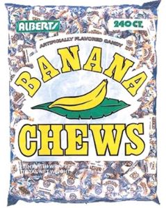 Albert's Fruit Chews Banana, 240-count bag, made in Brazil
