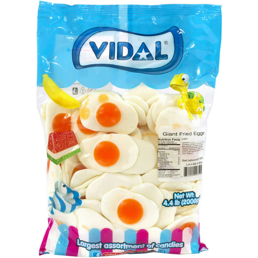 vidal bulk gummy giant fried eggs, 4.4 lb, made in Spain