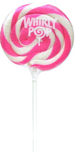 Adams & Brooks pink and white whirly pop, 1.5 oz swirl lollipop, Mexico