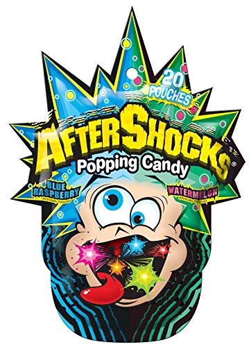 Aftershock Popping Candy Blue Raspberry and Watermelon, 1.06 oz (30 g), made in China