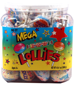 Smarties Mega Double Lollies jar, 360 count, made in USA