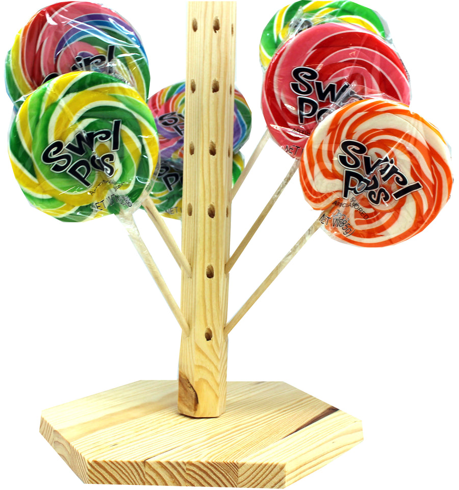 Albert's Swirl Pops with Wooden Display Tree, 3.00 oz (85 G), made in China
