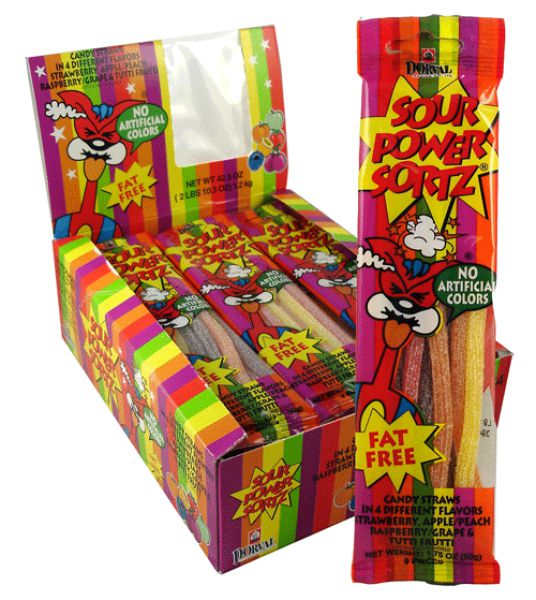Sour Power Straws Sortz, 1.75 oz (50 g), made in Netherlands