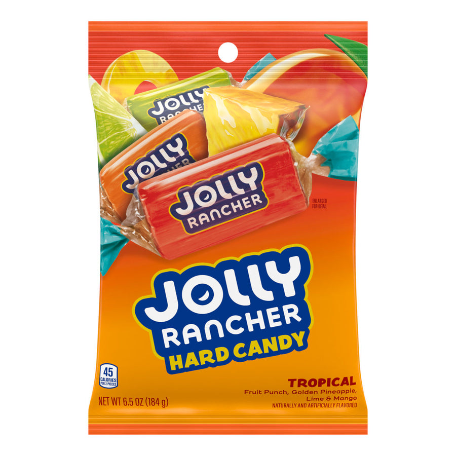 Jolly Rancher Tropical Hard Candy Peg Bag, 6.5 oz (184 g), made in Canada
