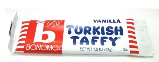 Bonomo Turkish Taffy Bar Vanilla taffy, 1.50 oz, made in USA