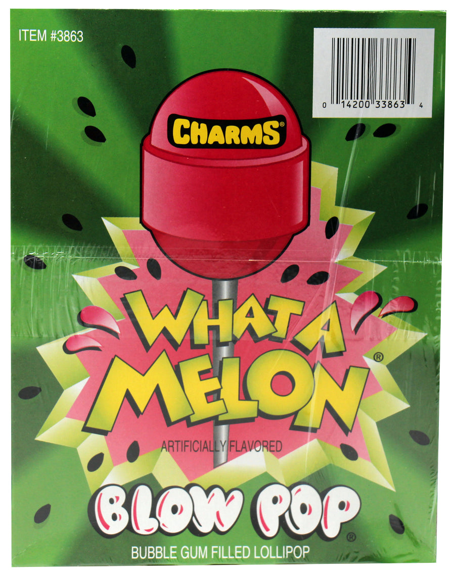 Charms Blow Pop What- A- Melon lollipops, 0.65 oz, made in USA