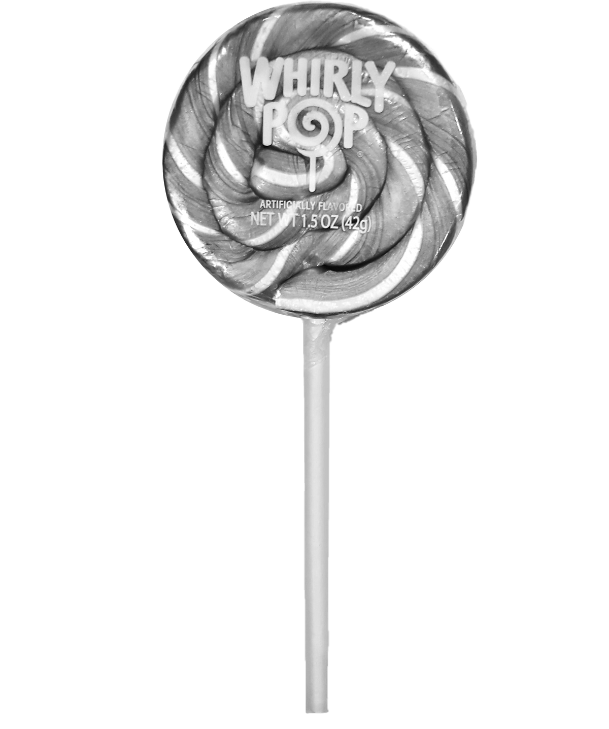 Adams & Brooks silver whirly pop, 1.5 oz swirl lollipop, made in Mexico