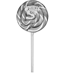 Adams & Brooks silver whirly pop, 1.5 oz swirl lollipop, made in Mexico