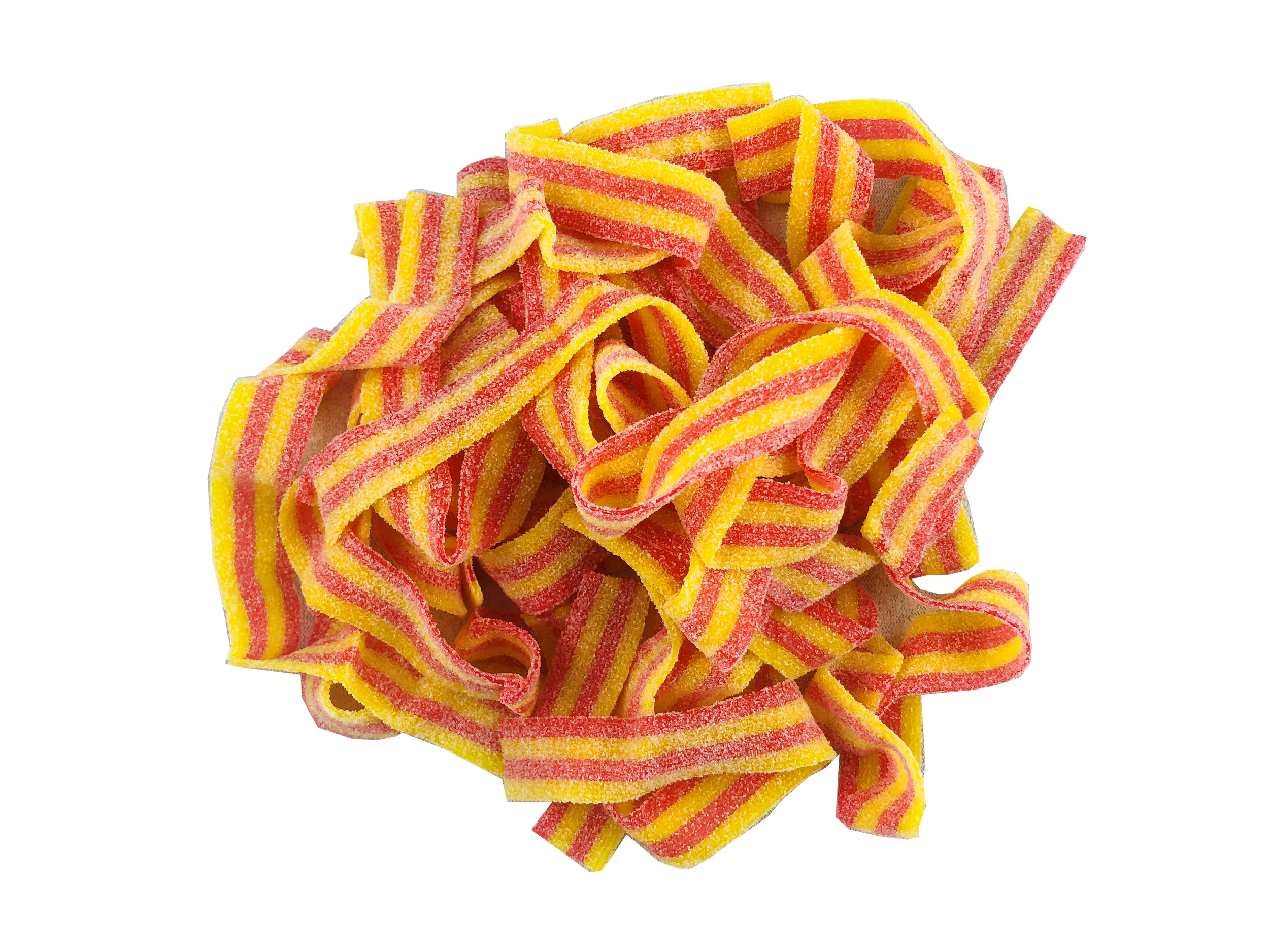 Dorval Sour Power strawberry banana bulk sour belts, 6.6 lb bag, made in Netherlands
