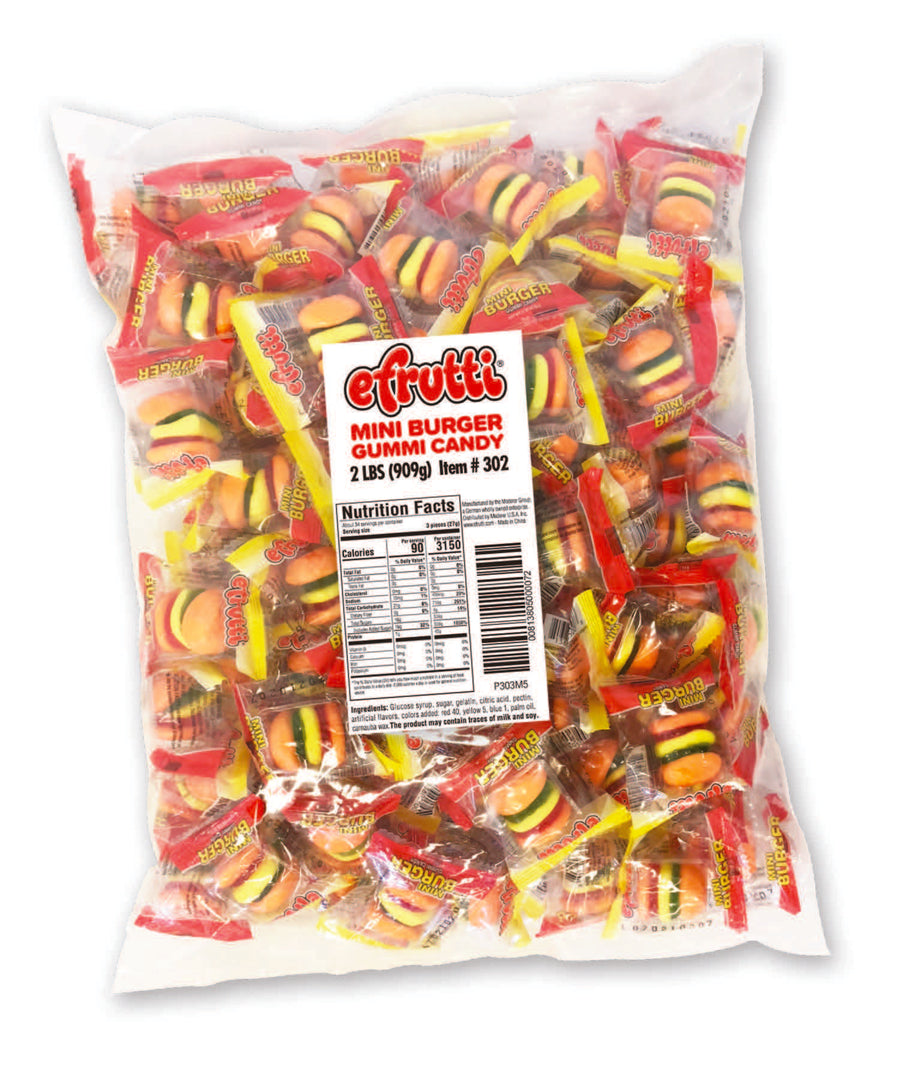efrutti Gummi Mini Burgers, 2.00 lb, made in China