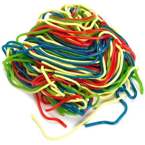Gustaf's Bulk Laces Rainbow, 2 lb (0.91 kg) bag, made in Netherlands