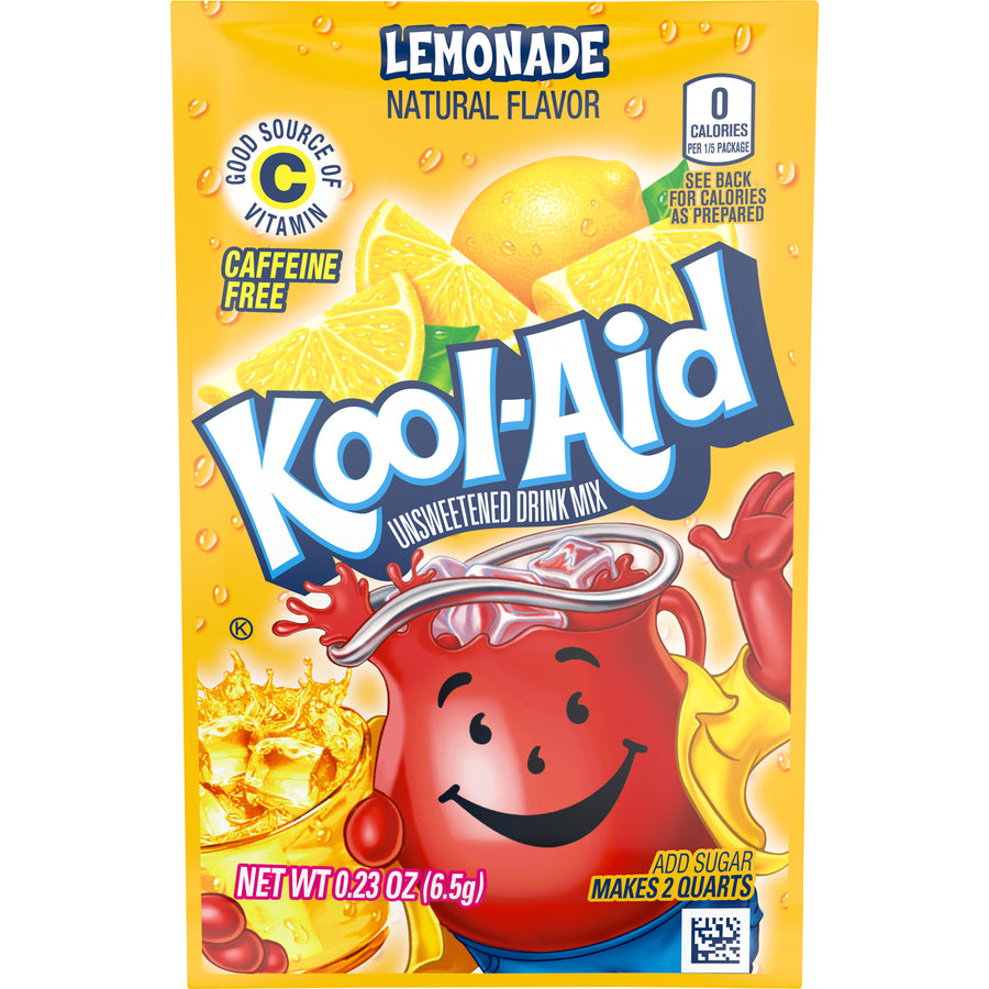 Kool-Aid Unsweetened Lemonade, 0.23 oz (7 g), made in the USA